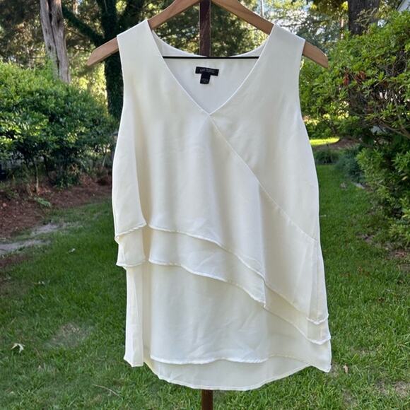J. JILL Wearever Collection lagenlook top size XS white v-neck layered front - Picture 1 of 4